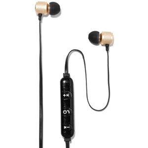 Polaroid Wireless Bluetooth Gold Metallic Earbuds Tangle-Free Unisex